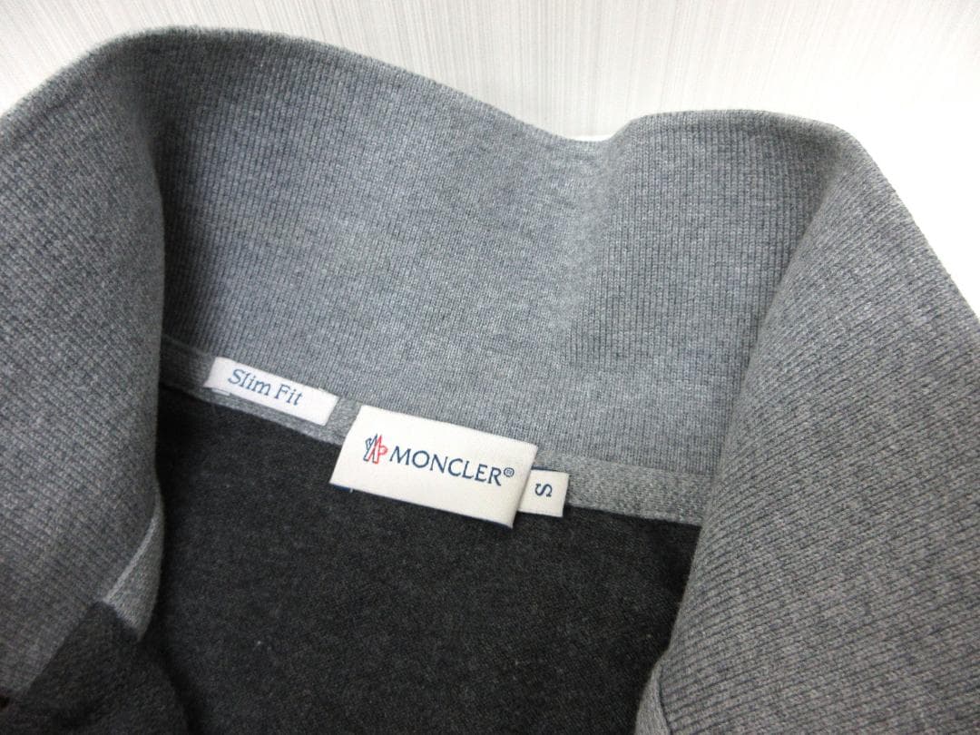 モンクレール 長袖 ポロシャツ スリムフィット メンズ Ｓ グレー （108）a