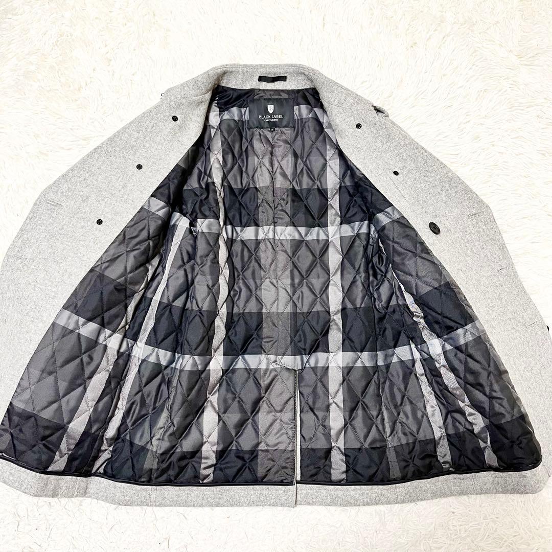 ✨美品✨ブラックレーベルクレストブリッジ　Ｐコート　ダブル　キルティング M