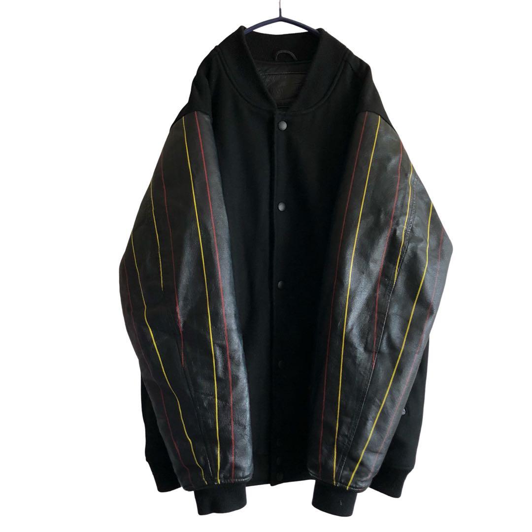 【入手困難】00sマスターピースMASTER PIECE袖レザースタジャン裏原宿