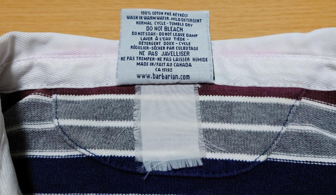 バーバリアン　ラグビーシャツ