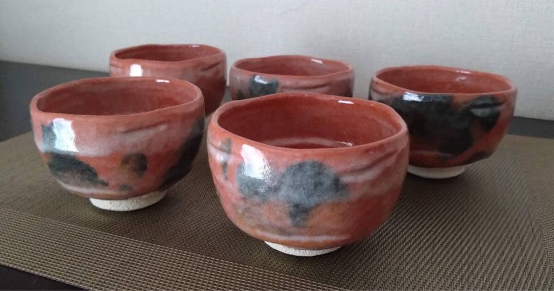 赤楽 楽焼 抹茶茶碗 5客セット 茶器 茶道具