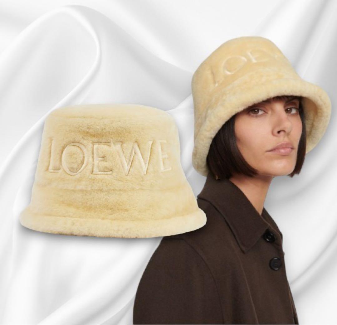 LOEWE ロエベ バケットハット シアリング クリーム ホワイト 白