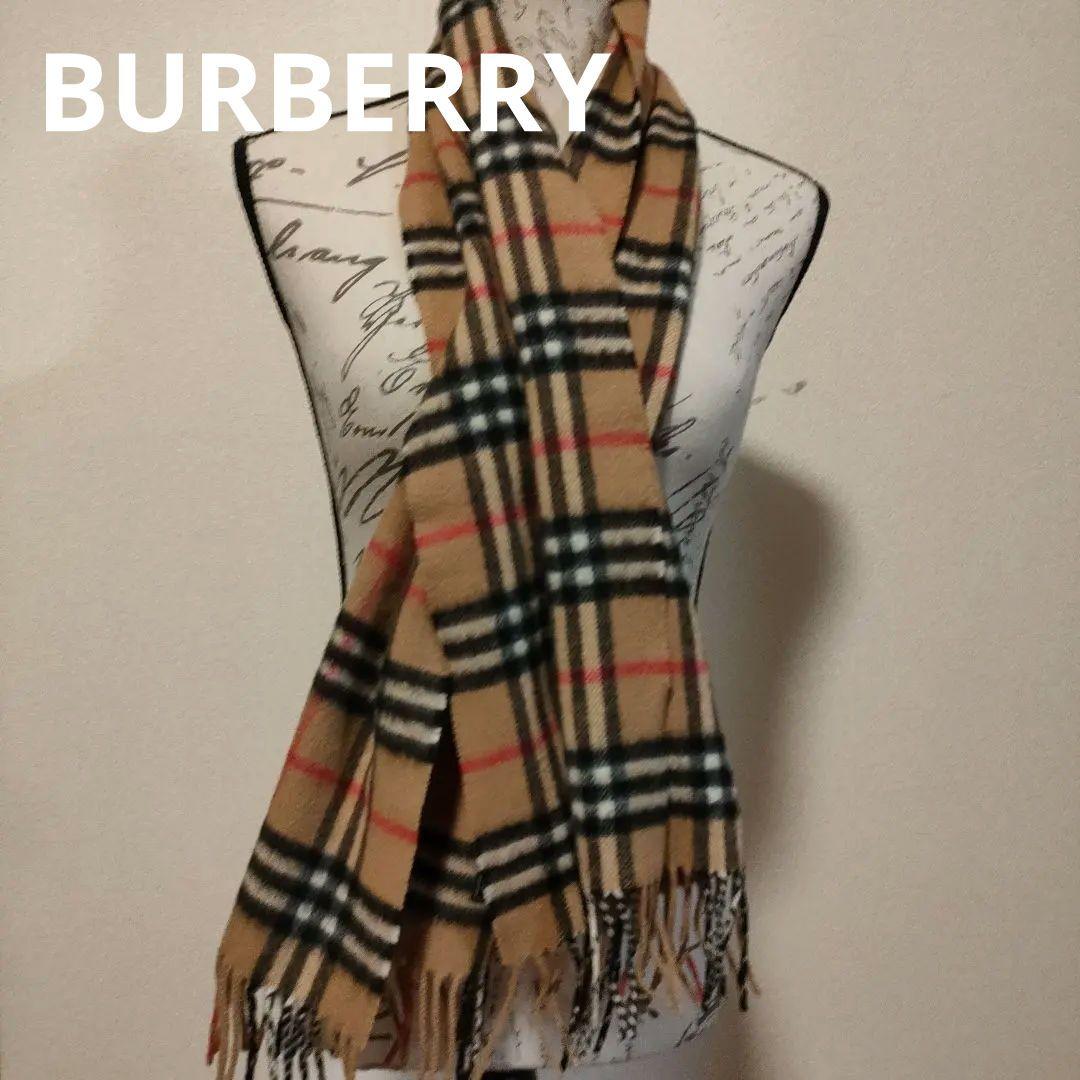 63 超美品　BURBERRY　バーバリー　マフラー　カシミヤ混