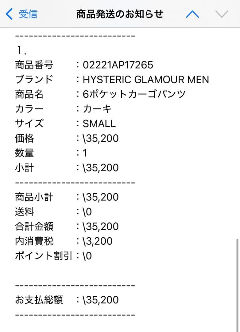 HYSTERIC GLAMOUR 6ポケットカーゴパンツ