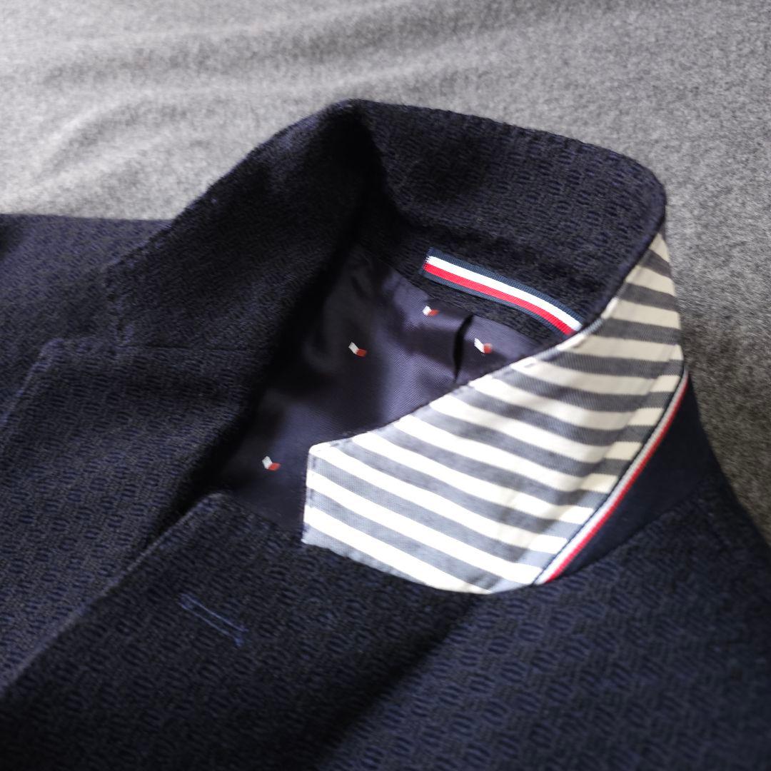 【トミーヒルフィガー】人気ロゴエンブレム 紺ブレザー ジャケットXL 金ボタン