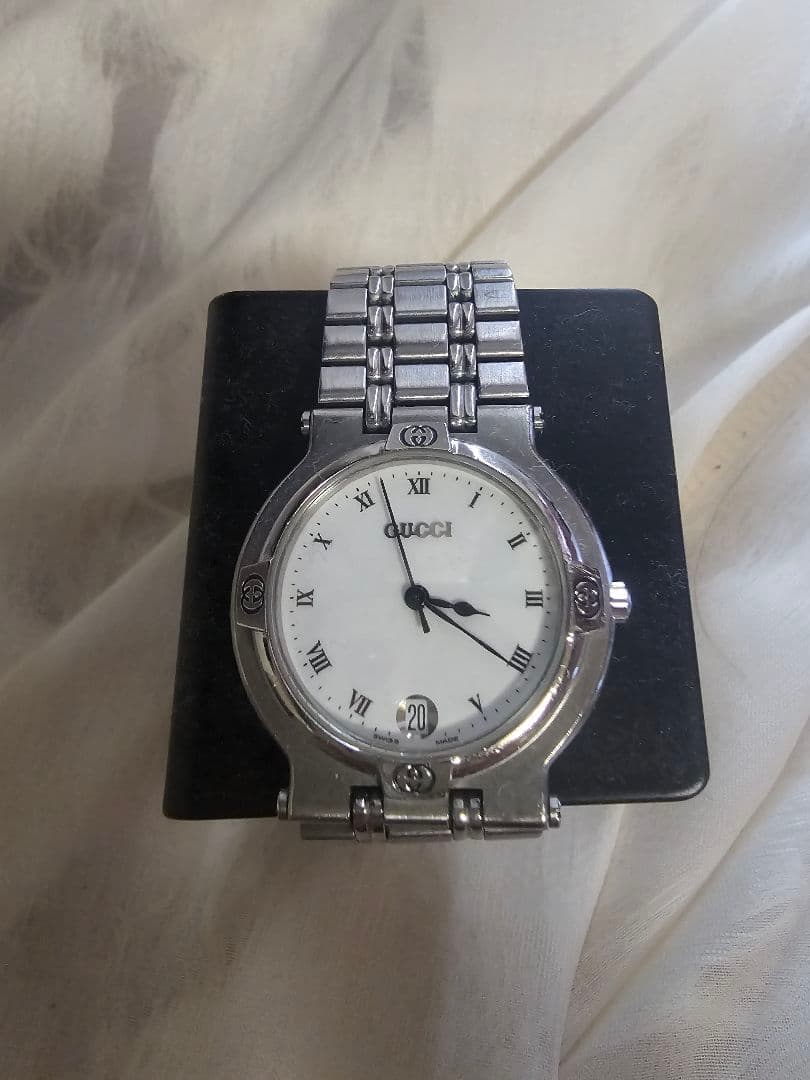 【希少】GUCCI グッチ 腕時計 9100M シルバー メンズ