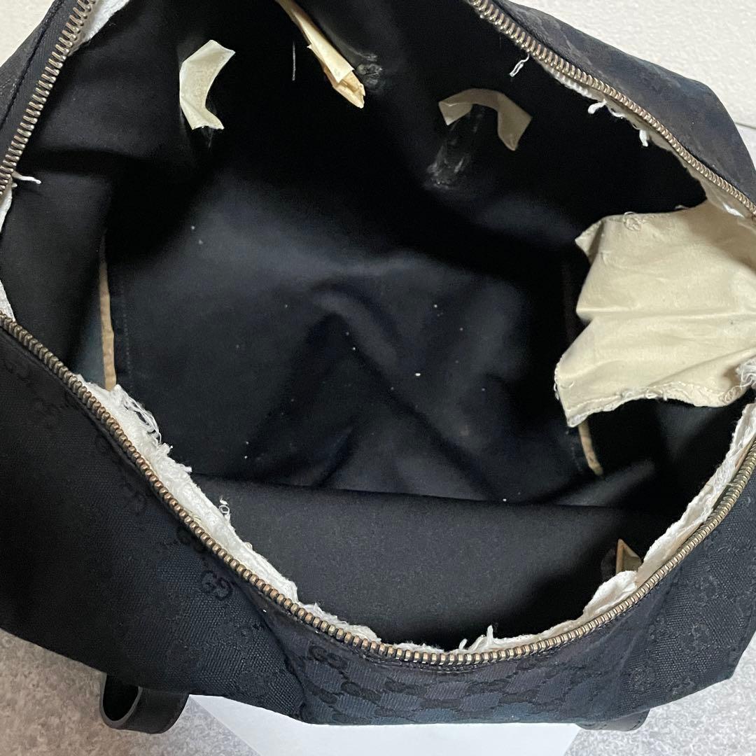 GUCCI グッチ ボストンバッグ ブラック GGスプリーム キャンバス