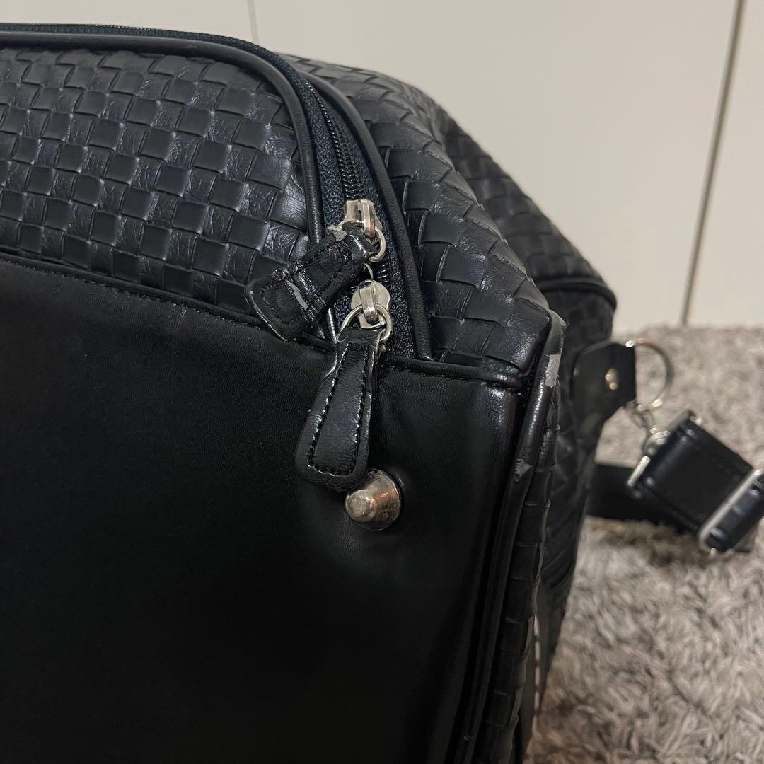 Titleist タイトリスト ボストンバッグ 編み込み 金具プレート ブラック