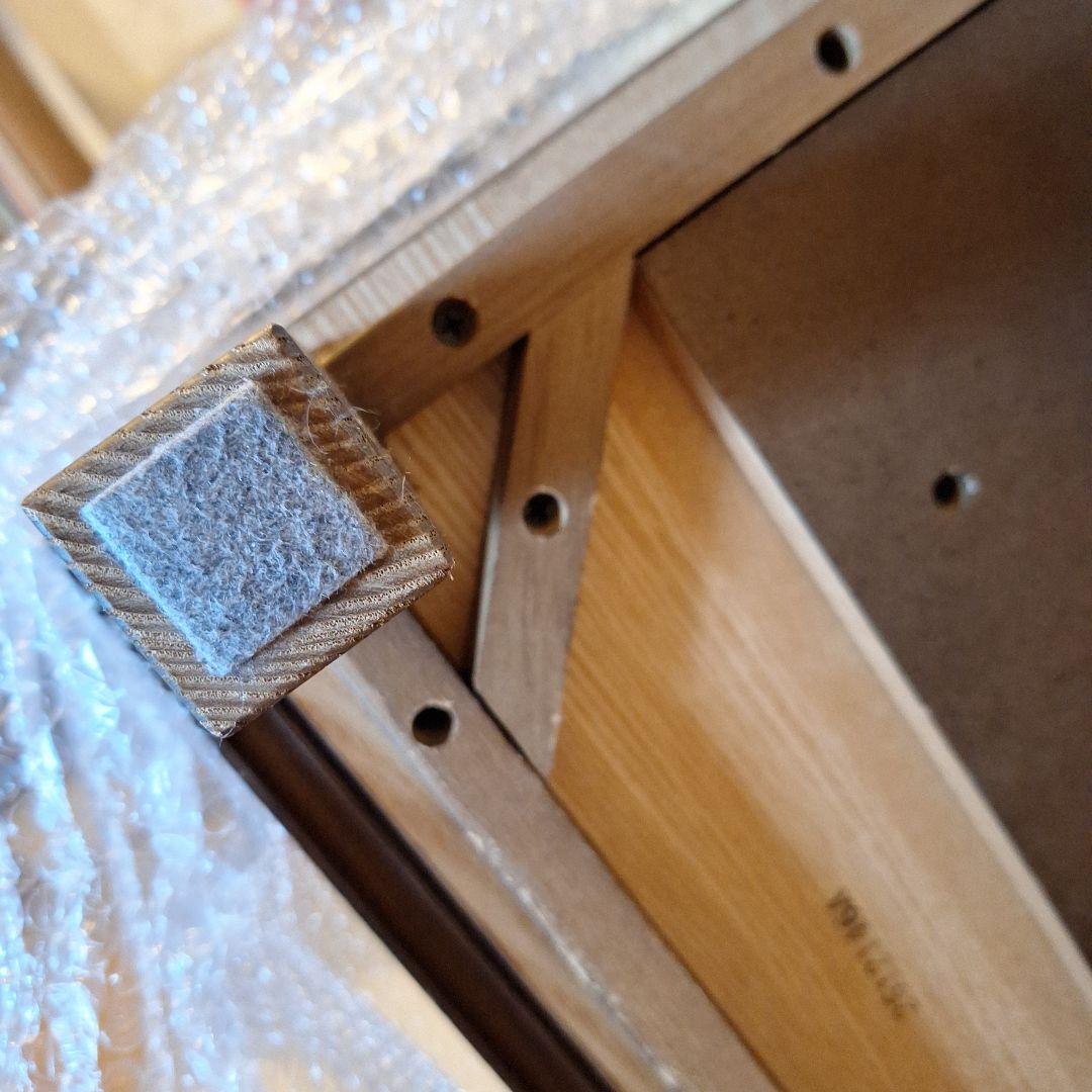 無印良品　タモ材　ダークブラウン 木製チェスト 4段