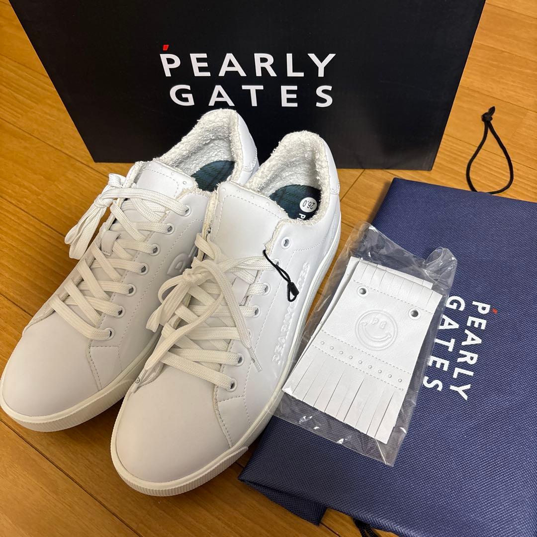 パーリーゲイツ ゴルフシューズ キルトタンローカット　26 白