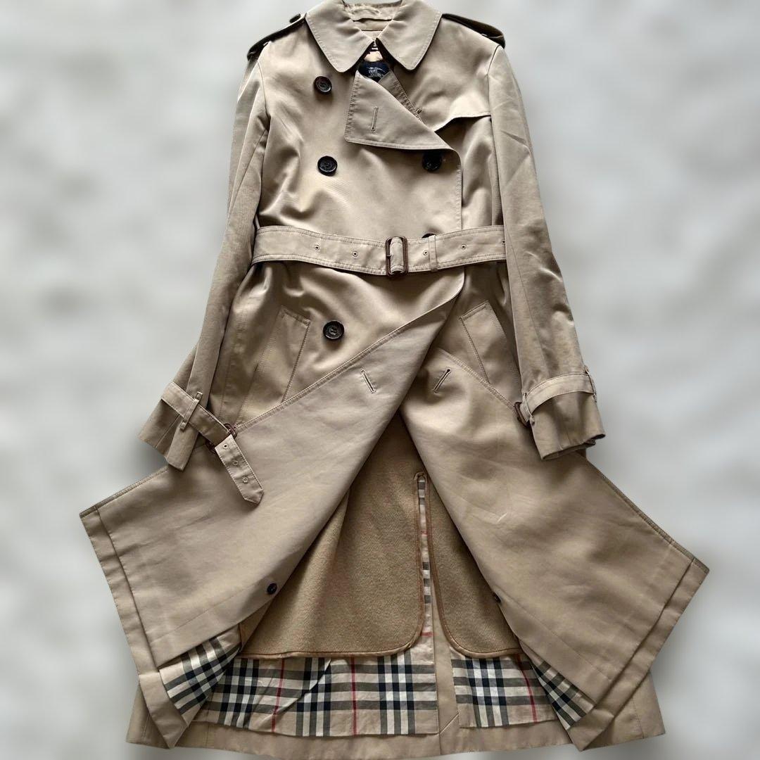 【美品】バーバリーロンドン　トレンチコート　ライナー付き　ロング丈　ベージュ　L