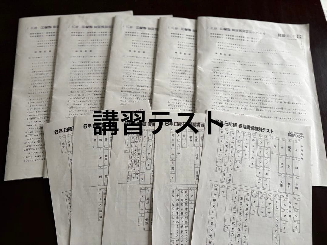 日能研6年（2025年度）　公開模試　育成テストなど