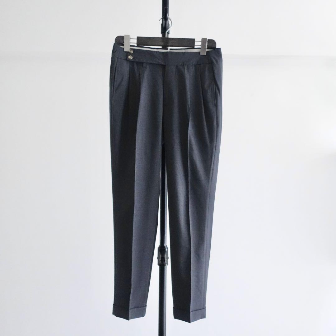 【イタリア製】Entre Amis ウールグルカトラウザーズ　グレー　46