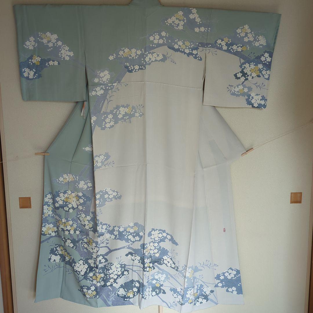 桜訪問着　お手入れ済 美品　トールサイズ　金駒刺繍　パールトン加工 着物雑誌掲載