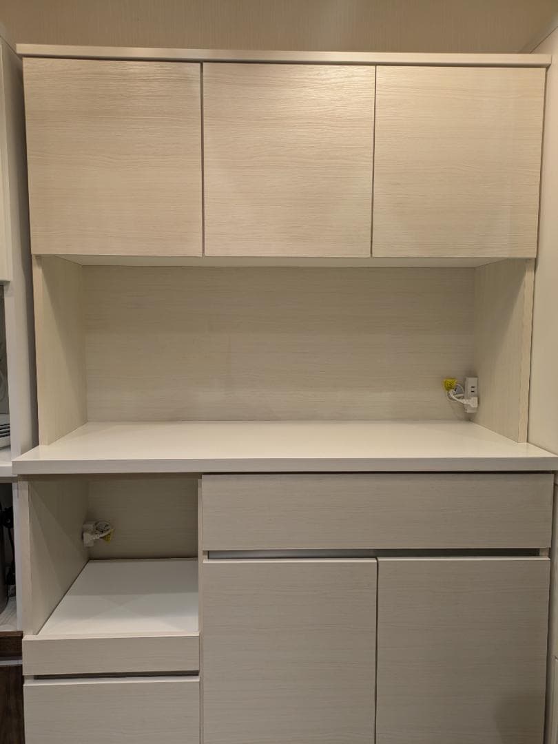 【美品】 土井インテリア 食器棚 キッチンボード 幅116㎝ ホワイト