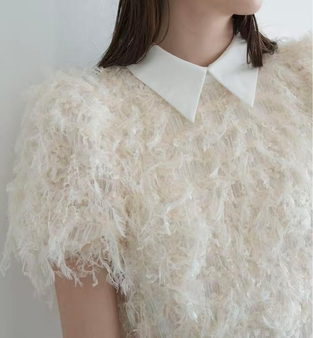 ACKA lame fringe puff dress 卒業式 結婚式