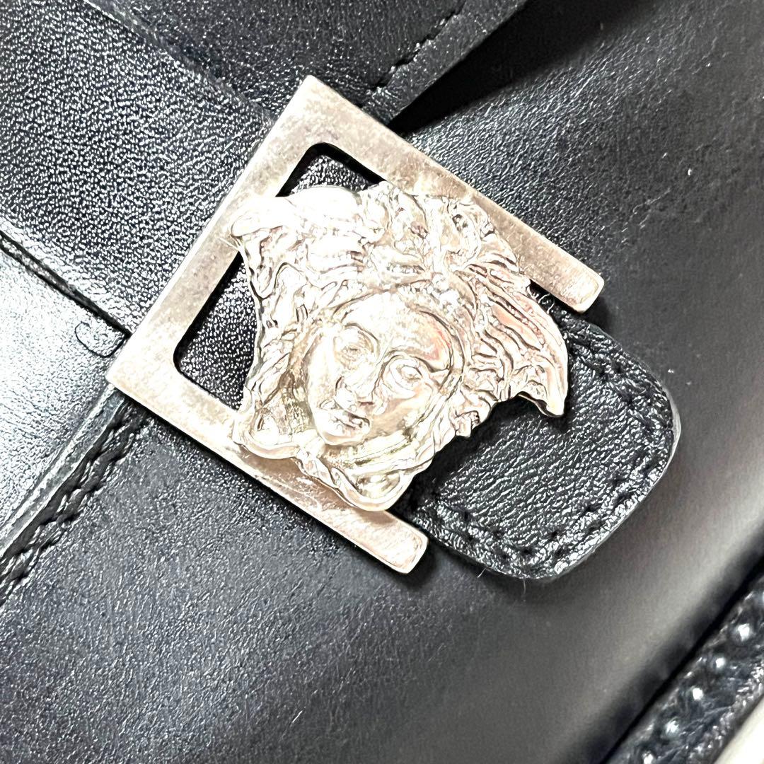 ★美品★GIANNI VERSACE★スワールトゥ★9(27.5cm)★ブラック