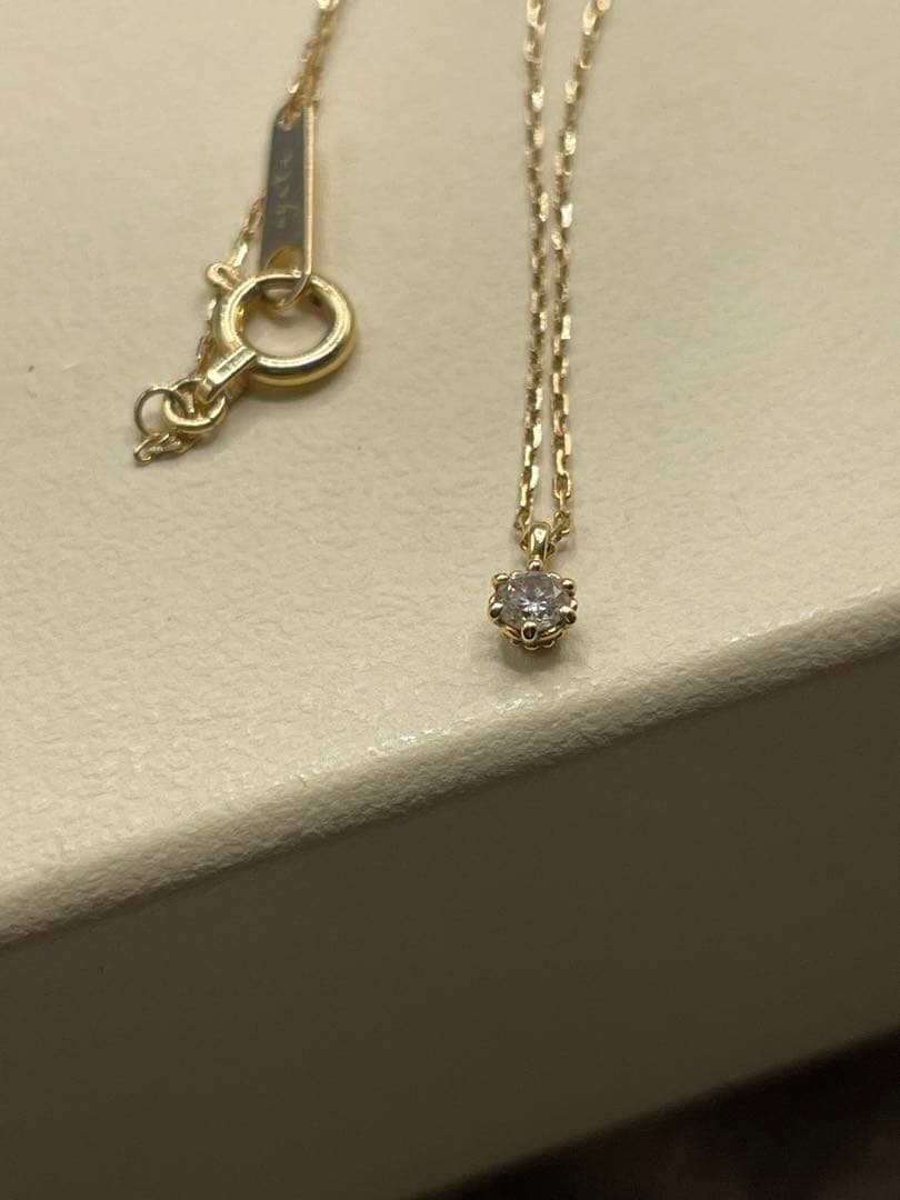 agete K18 0.05ct ダイヤモンド ネックレス