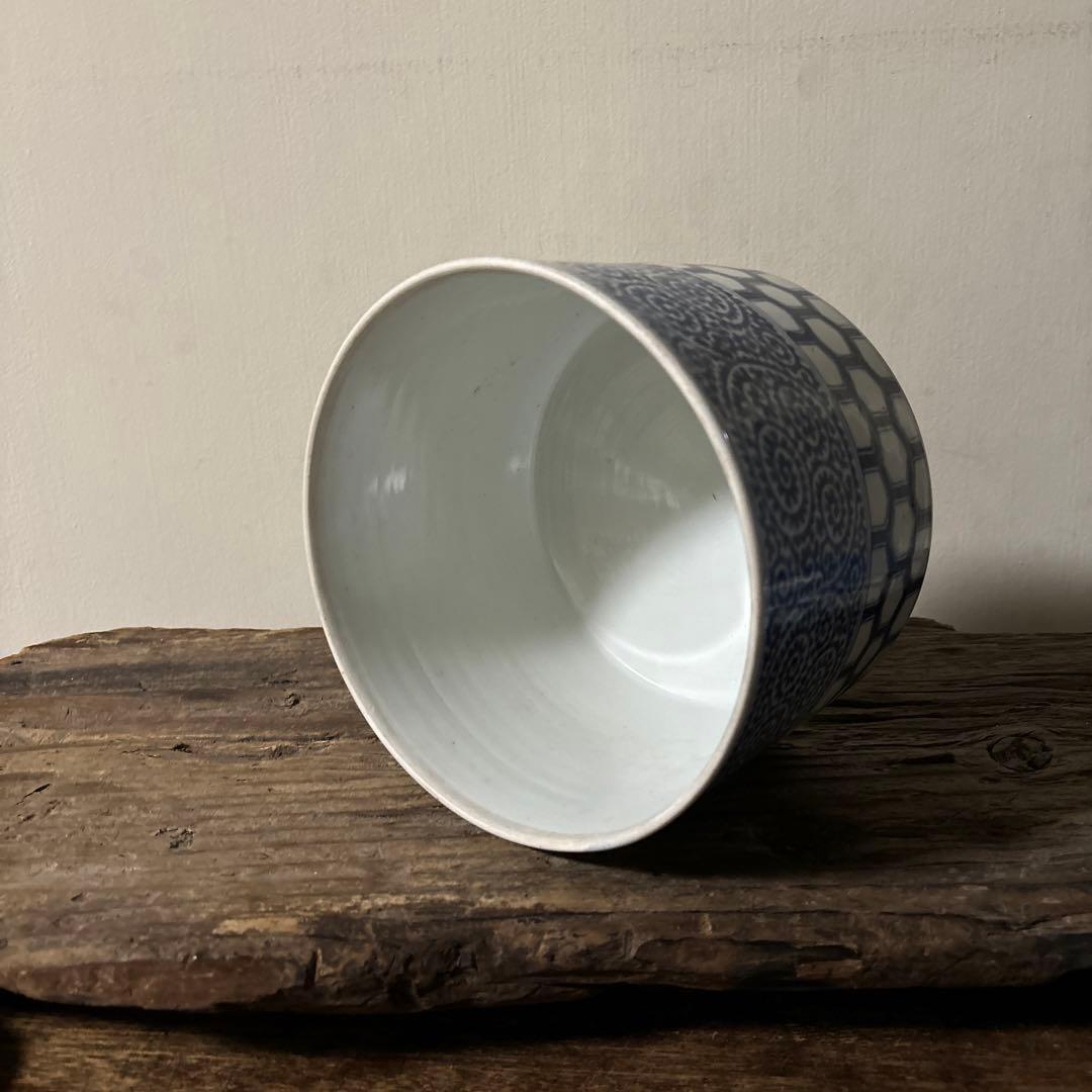 古伊万里たこ唐草蓋物　アンティーク 古道具　骨董　蕎麦猪口　検:李朝.白洲正子