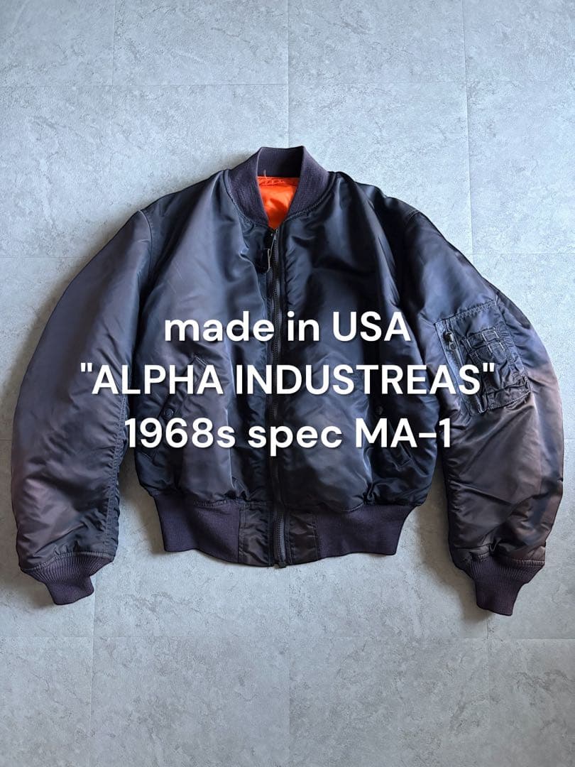 USA製 ALPHA 1968年復刻 USAF MA-1 フェードネイビー L