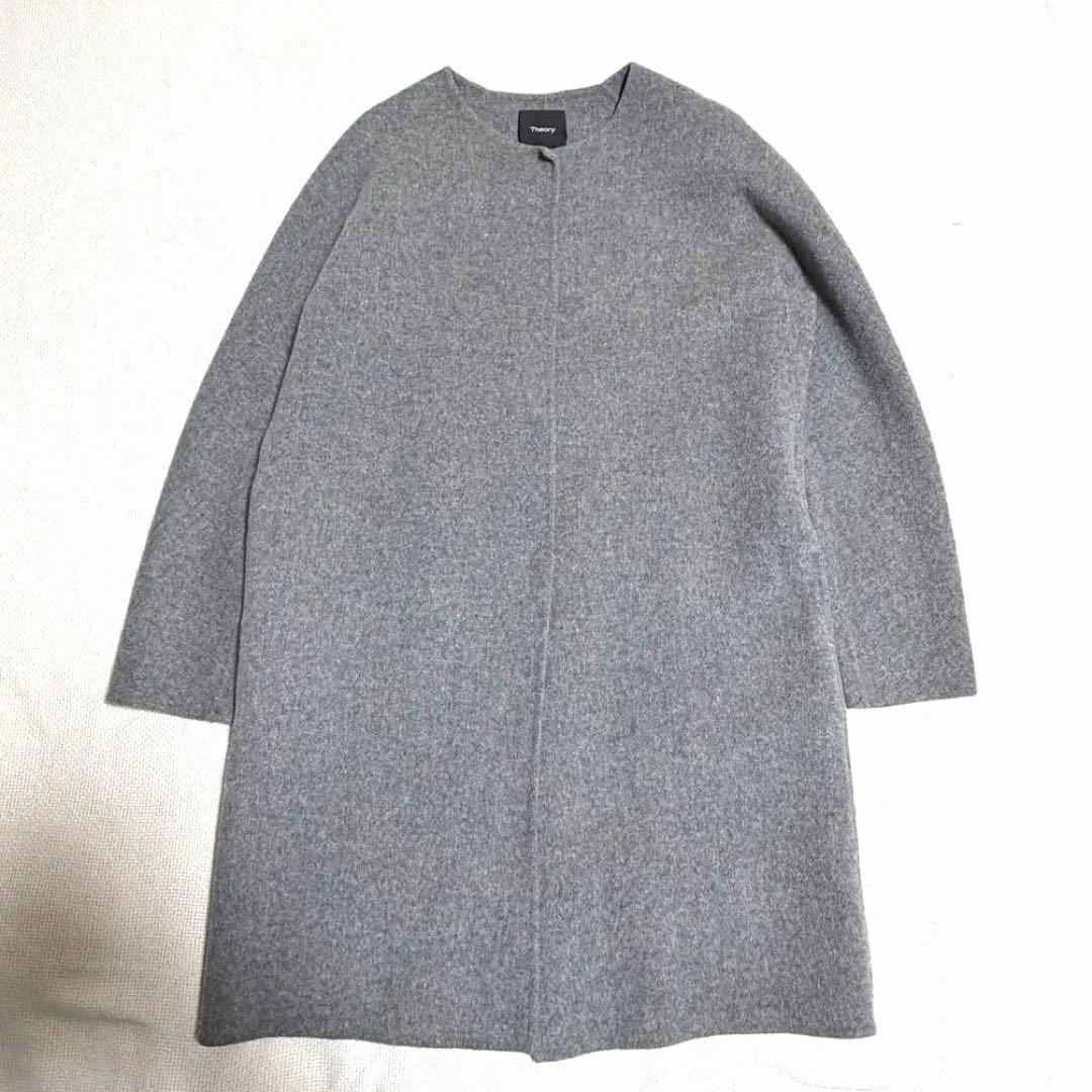 【美品✨】Theory 近年モデル カシミヤ混 ダブルフェイス リバーコート