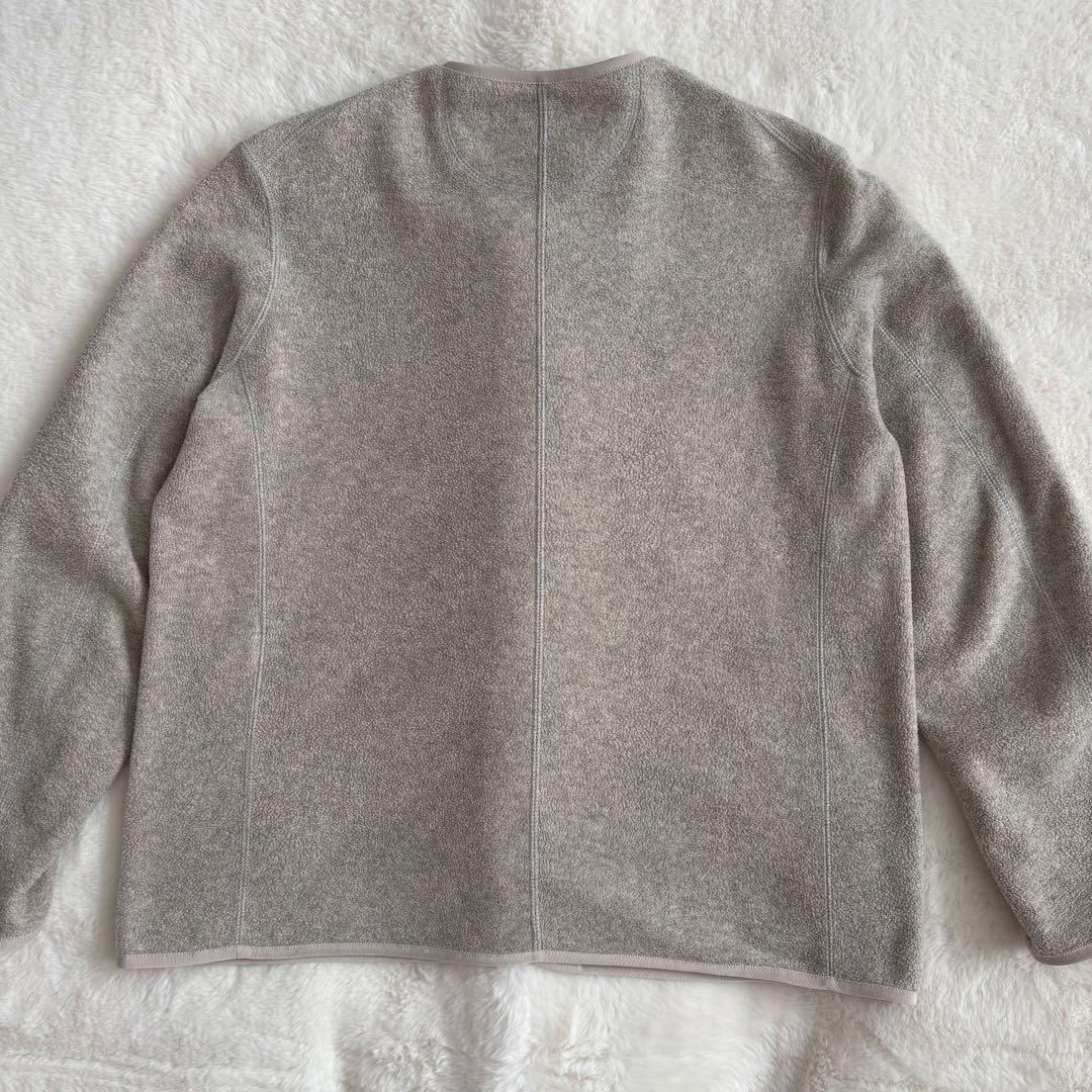【美品】DANTONダントン フリース ノーカラーカーディガン 36