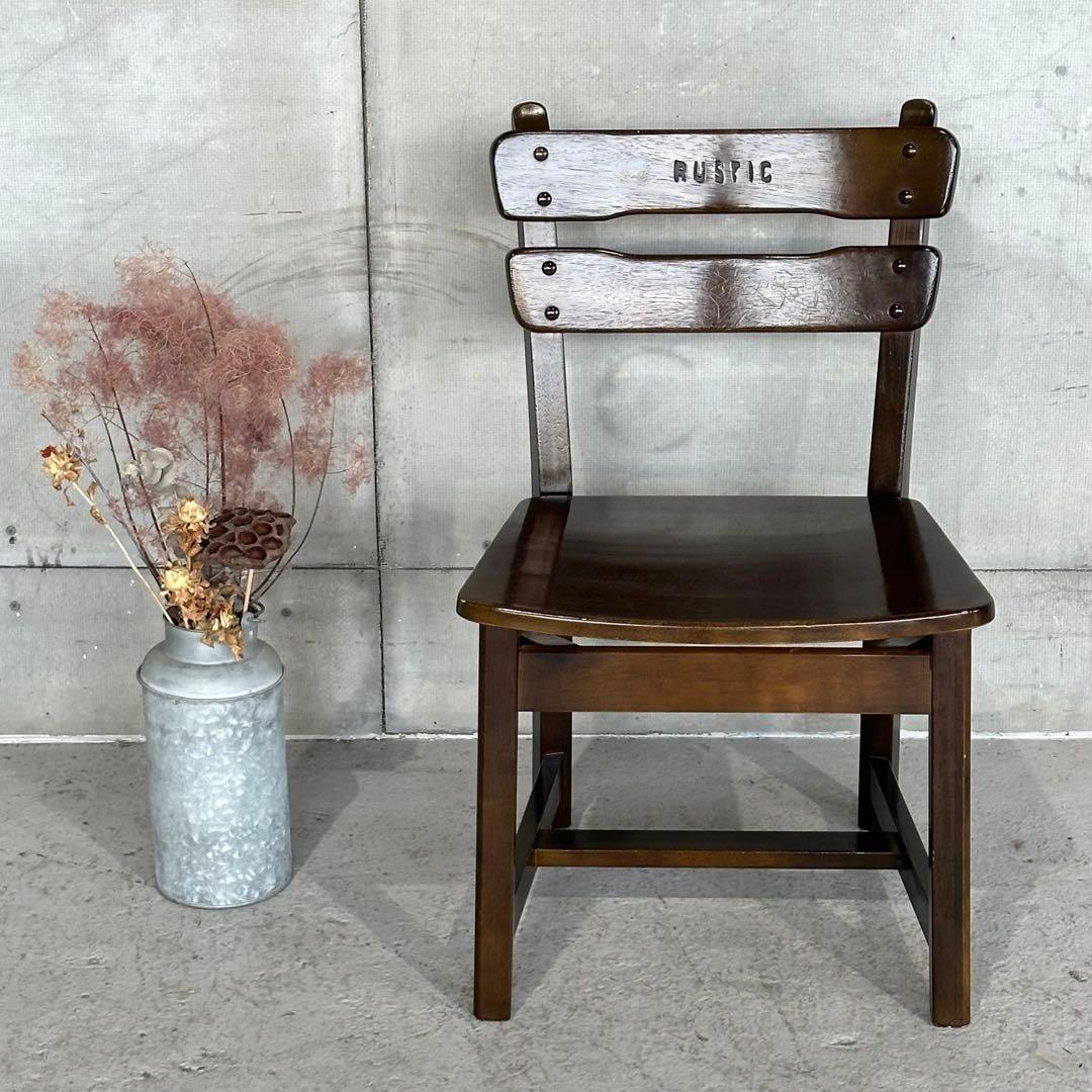 ★80s★ カリモク RUSTIC ダイニングチェア ルスティック 木製チェア