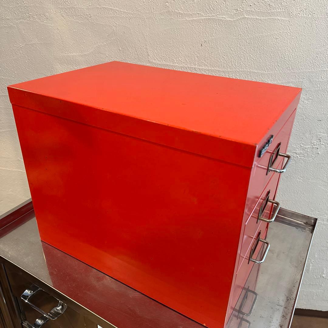 BISLEY BASIC スチールキャビネット 3段 レッド