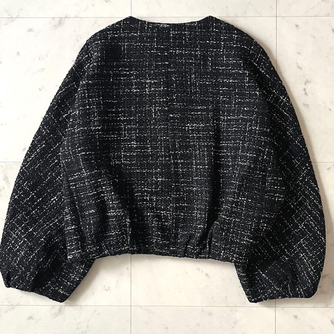 星*様 定価5,5万♪美品 アナイ ノーカラーツイードドルマンジャケット 36