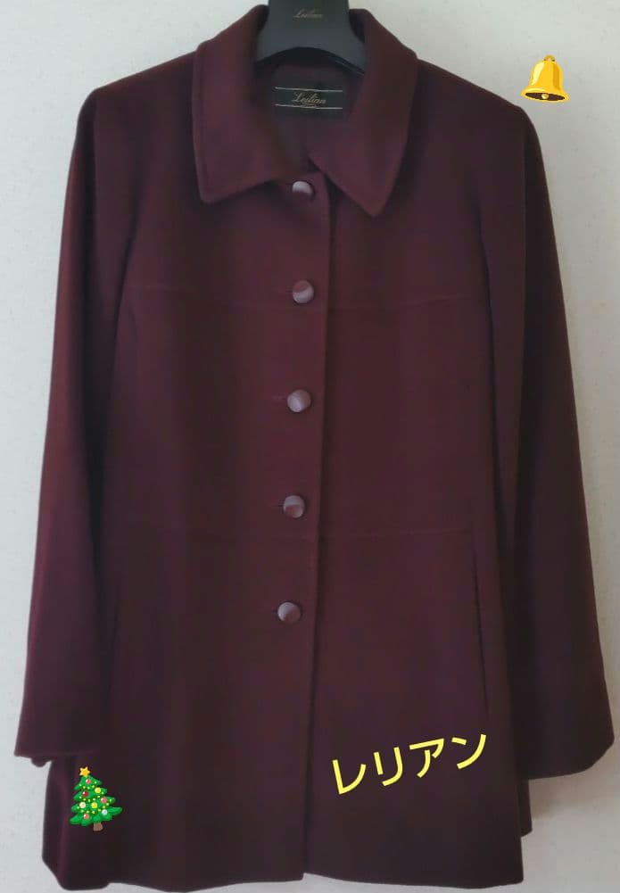 Leilian レリアン カシミヤ100%　大きいサイズ 13＋ ダークボルドー