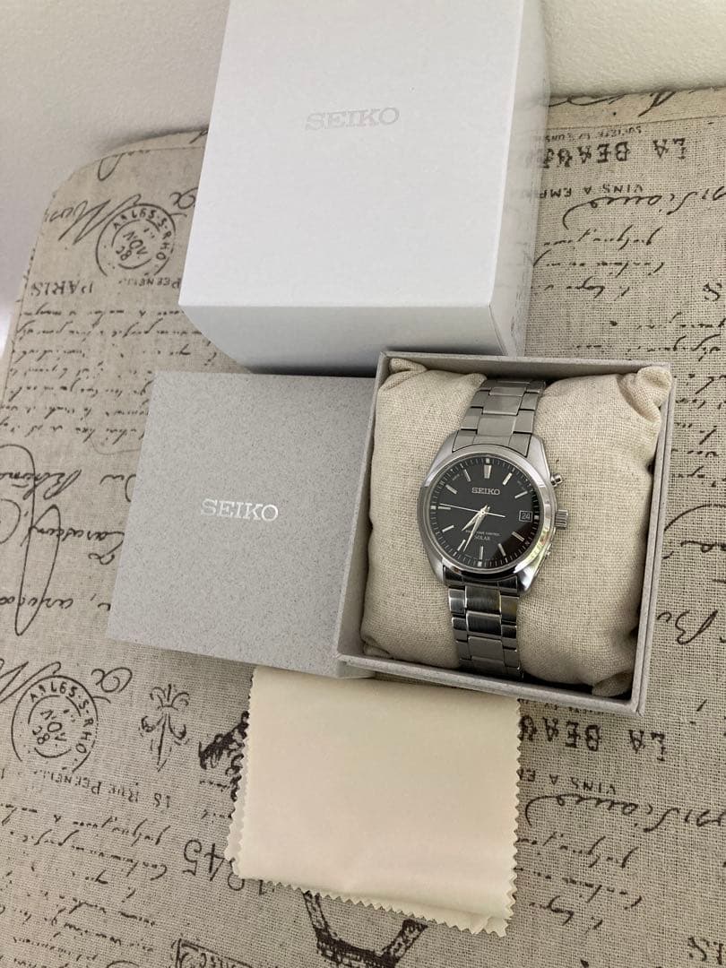 美品！ SEIKO セイコー メンズ 電波ソーラー ブラック sbtm159