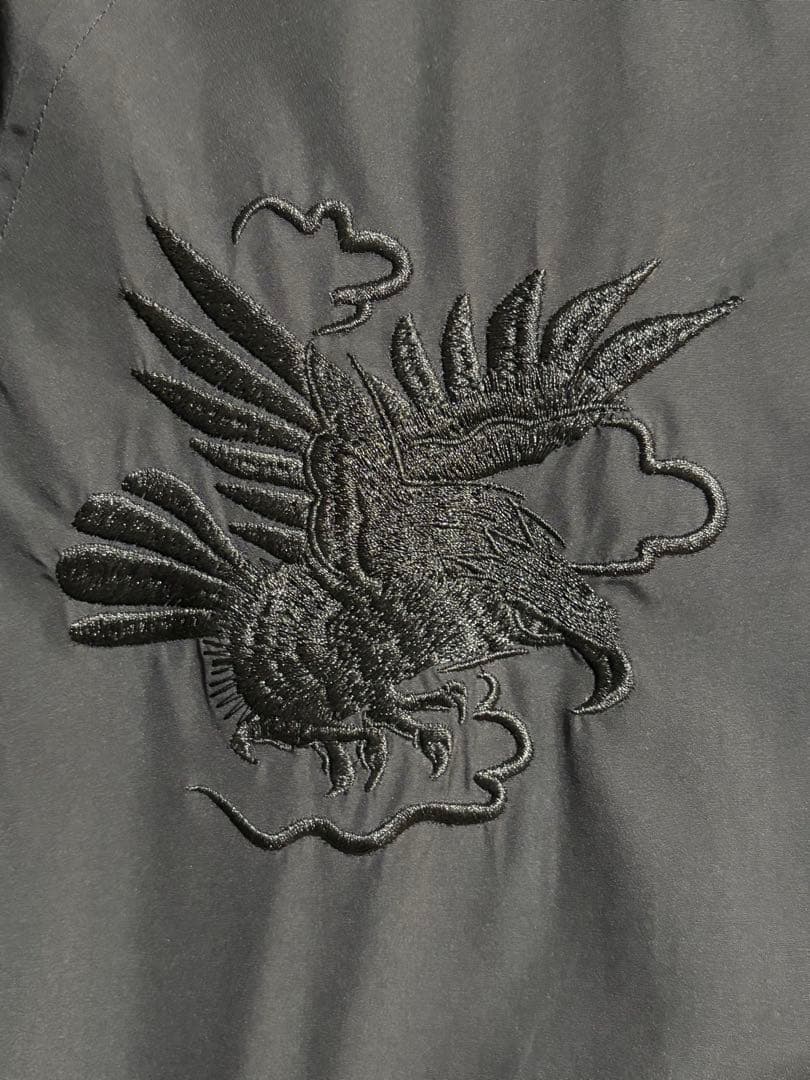 【ALPHA】 スカジャン　オールブラック　刺繍　XLサイズ