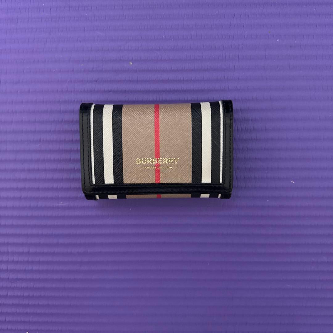 BURBERRY ストライプ 三つ折り財布