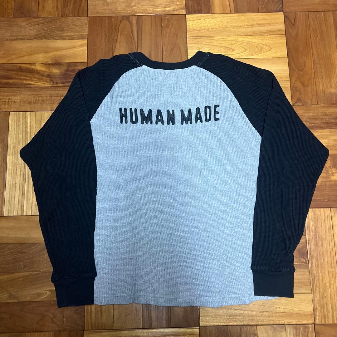 HUMAN MADE 長袖サーマル　グレー/ブラック