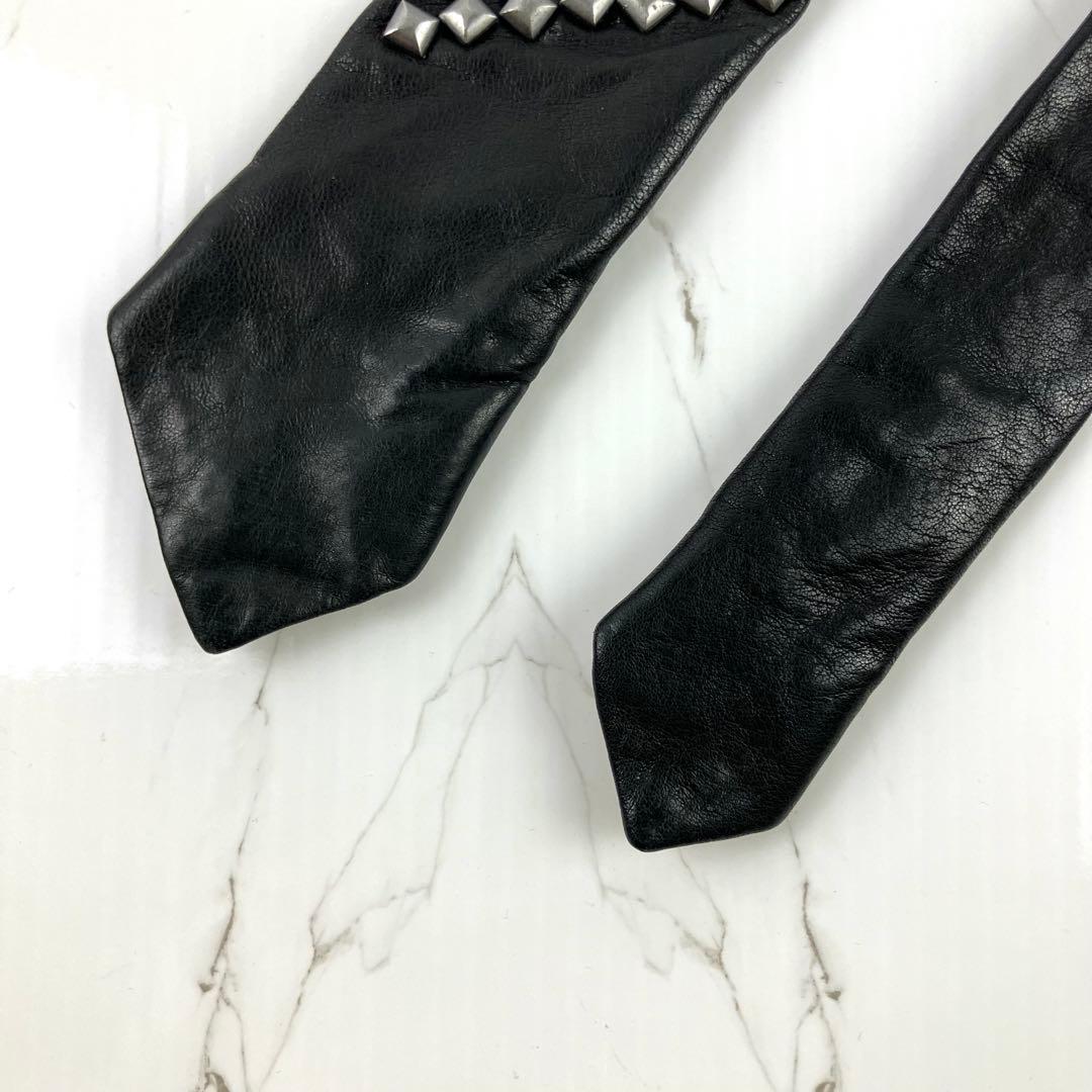 RDDR　未使用品　ディーゼル　ネクタイ　レザータイ　ナロータイ　ラムレザ