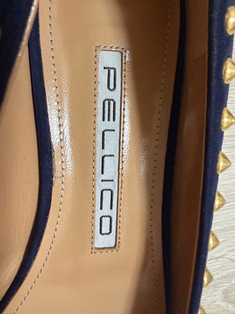 PELLICO ネイビー フラットシューズ ポインテッドトゥ