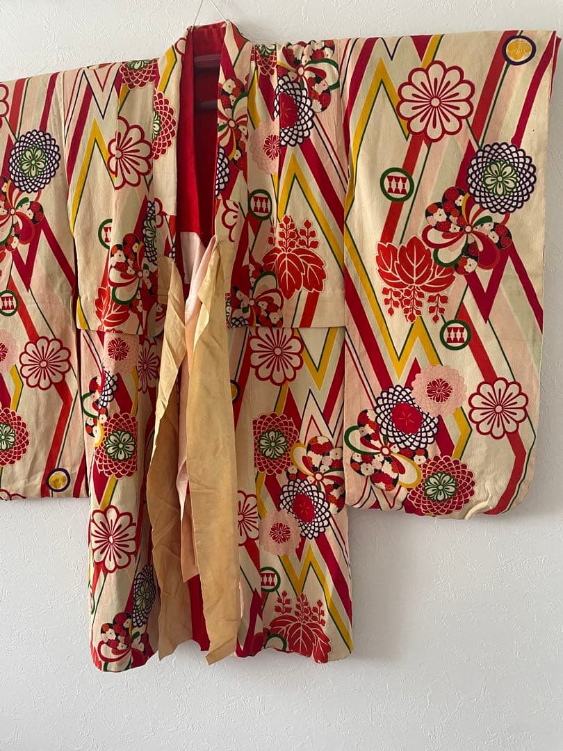 七五三　7歳　アンティークお着物セット　アンティークぽっくり下駄