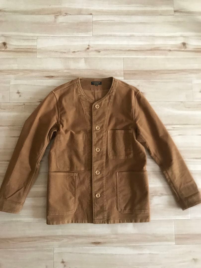 A VONTADE ストレッチコットンスエードノーカラーカバーオールS