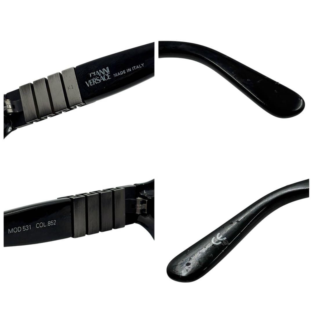 ヴェルサーチ サングラス グレカ模様 ブラック シルバー金具 y2k 00s