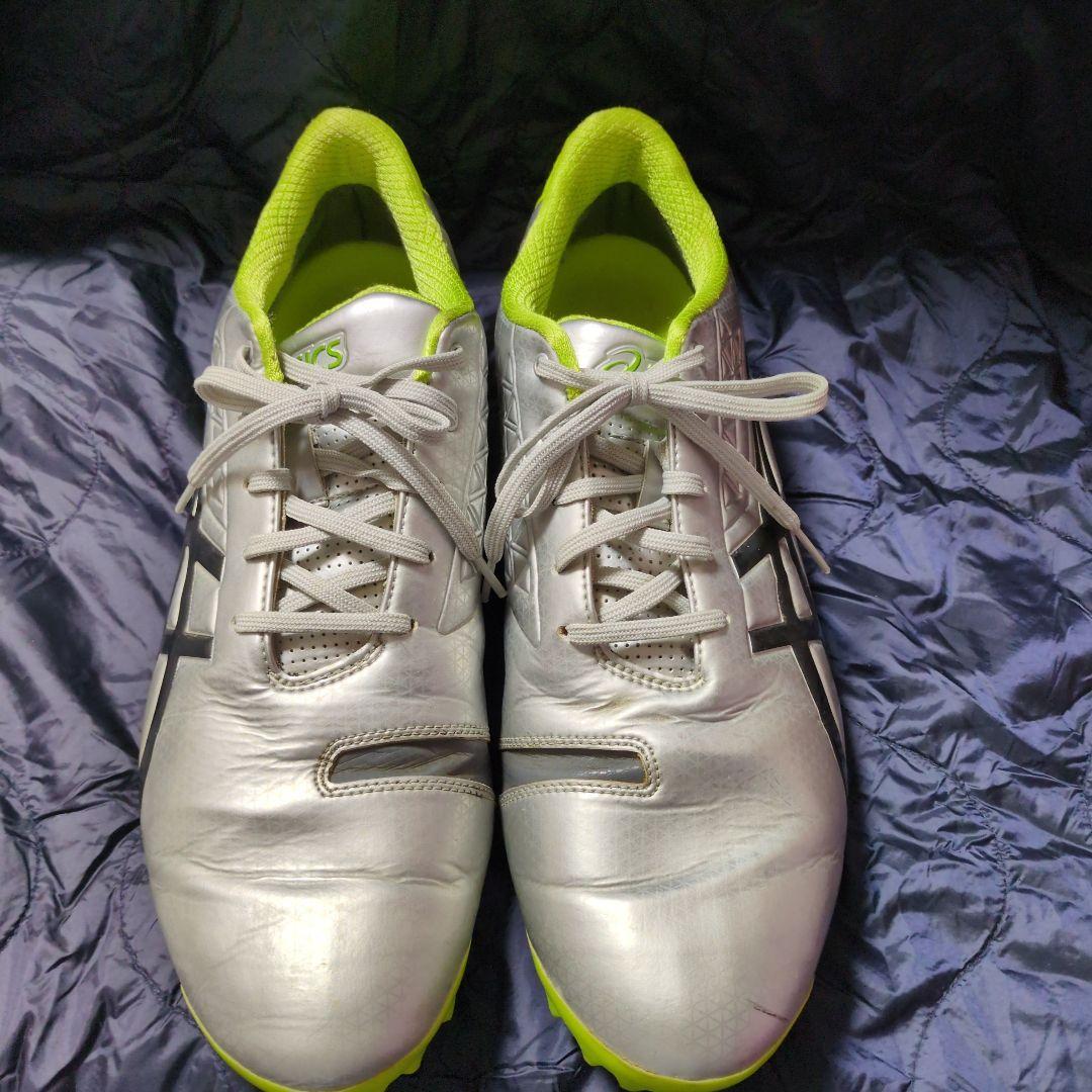 ASICS スパイクシューズ シルバー/ライムグリーン