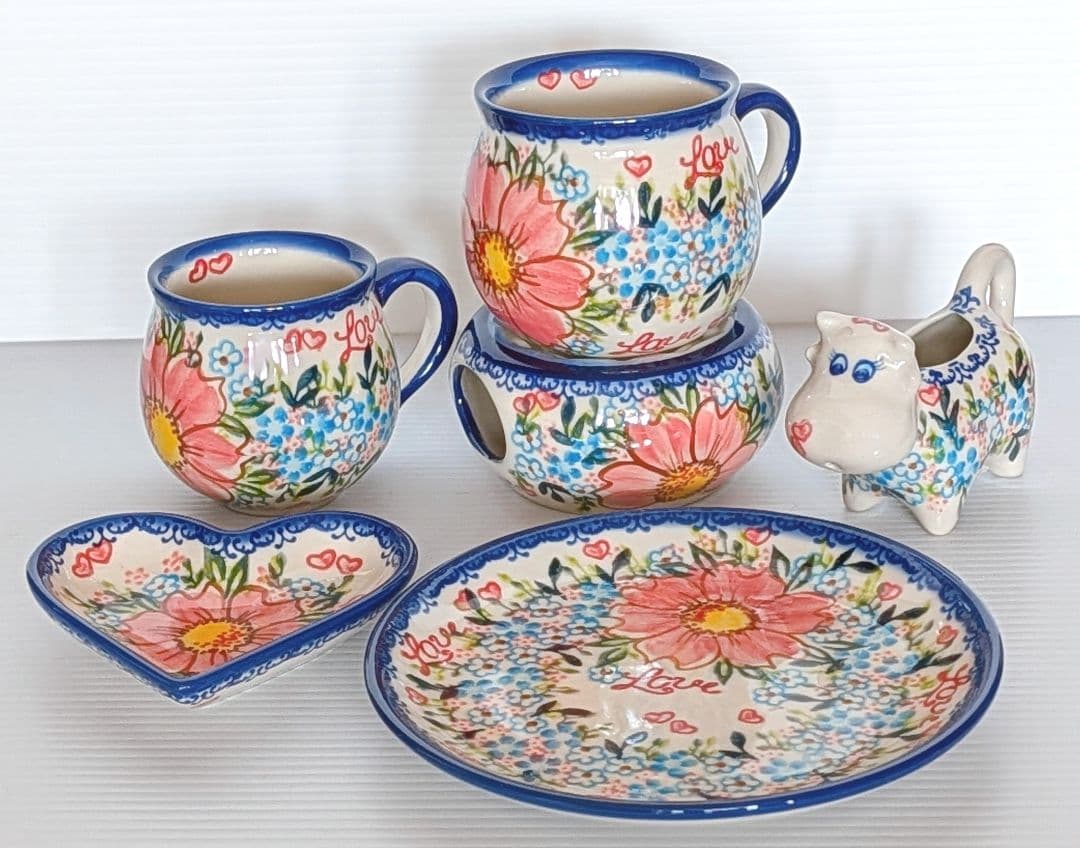 ポーリッシュポタリー VENA コーラルピンクLoveセット♡.*・゜