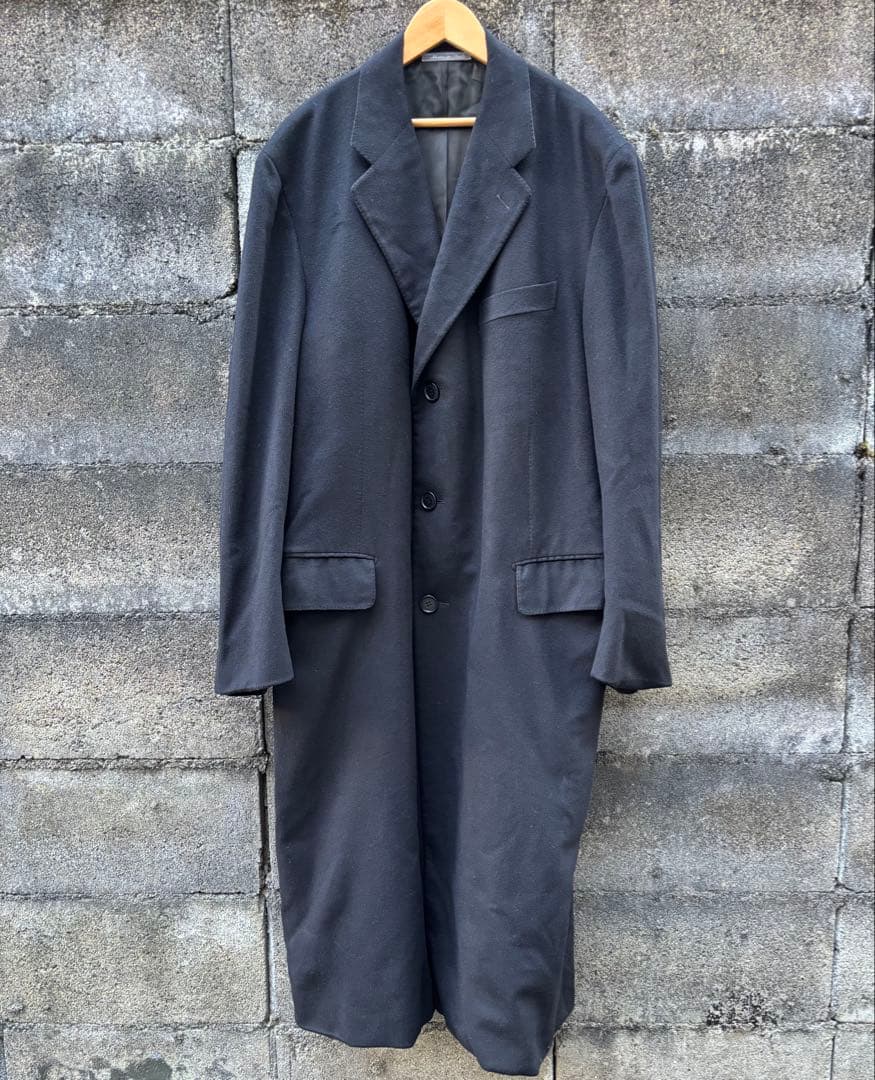 【Salvatore Ferragamo】カシミアロングチェスターコート　黒