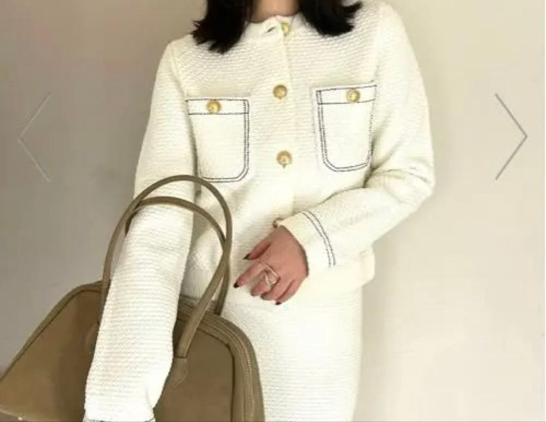 美品　アニュアンス　カーディガン　ニット　ホワイト