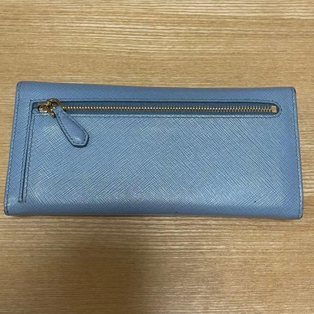 PRADA ライトブルー 長財布 カードケース付き