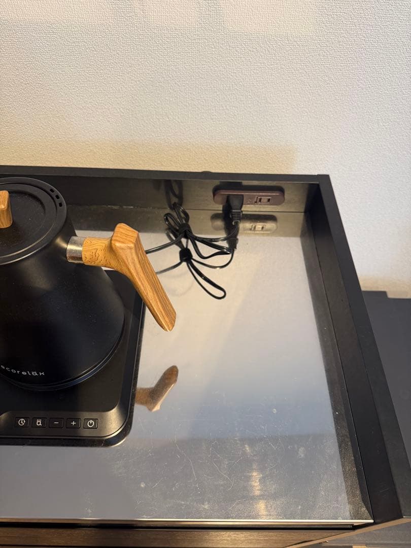 ブラック木製キッチンカウンター