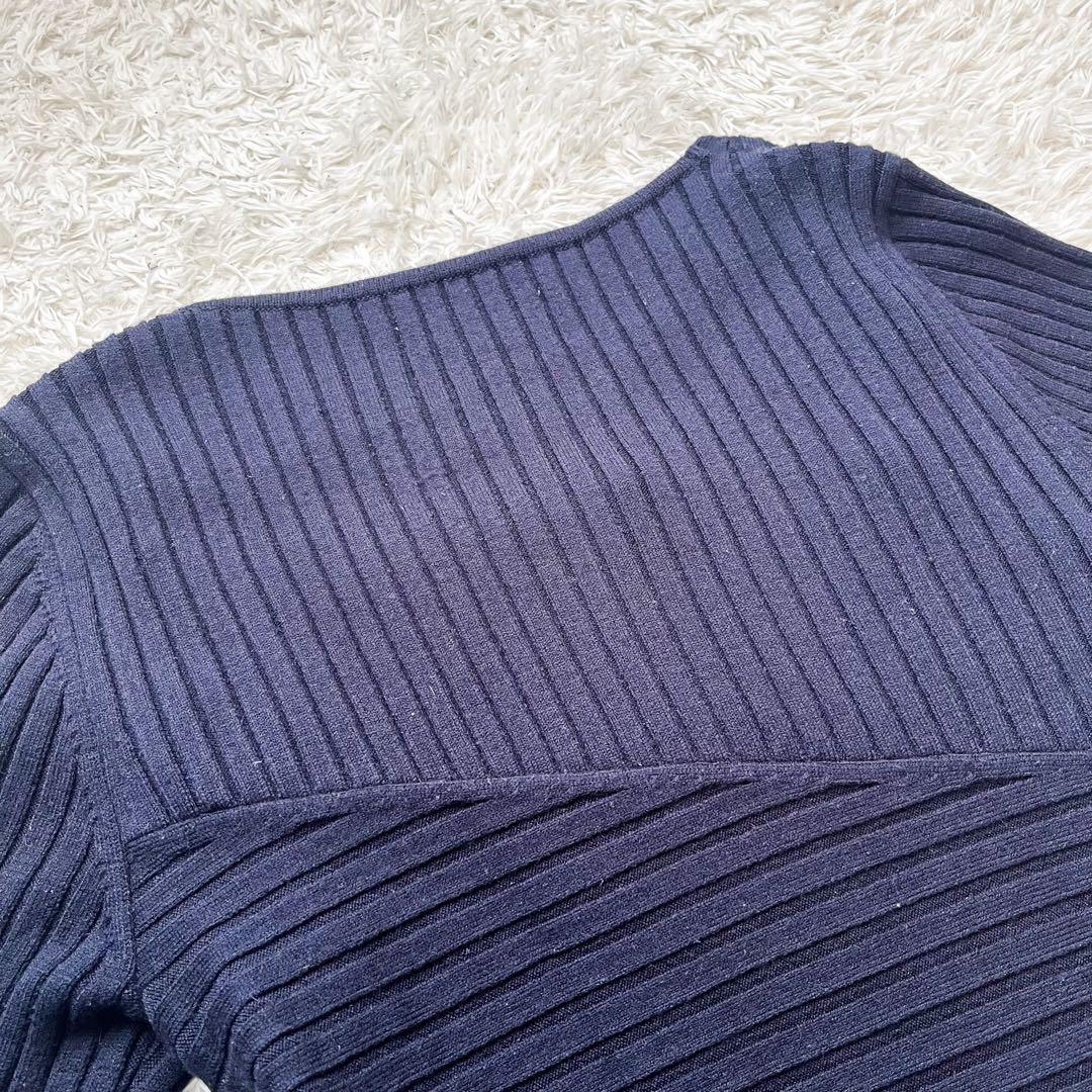 ケイミー 金沢産上質ニット ロングクロスワンピース ネイビー 近年モデル 2