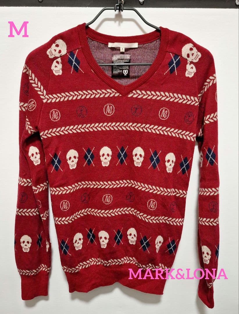 MARK&LONA スカル柄セーター M