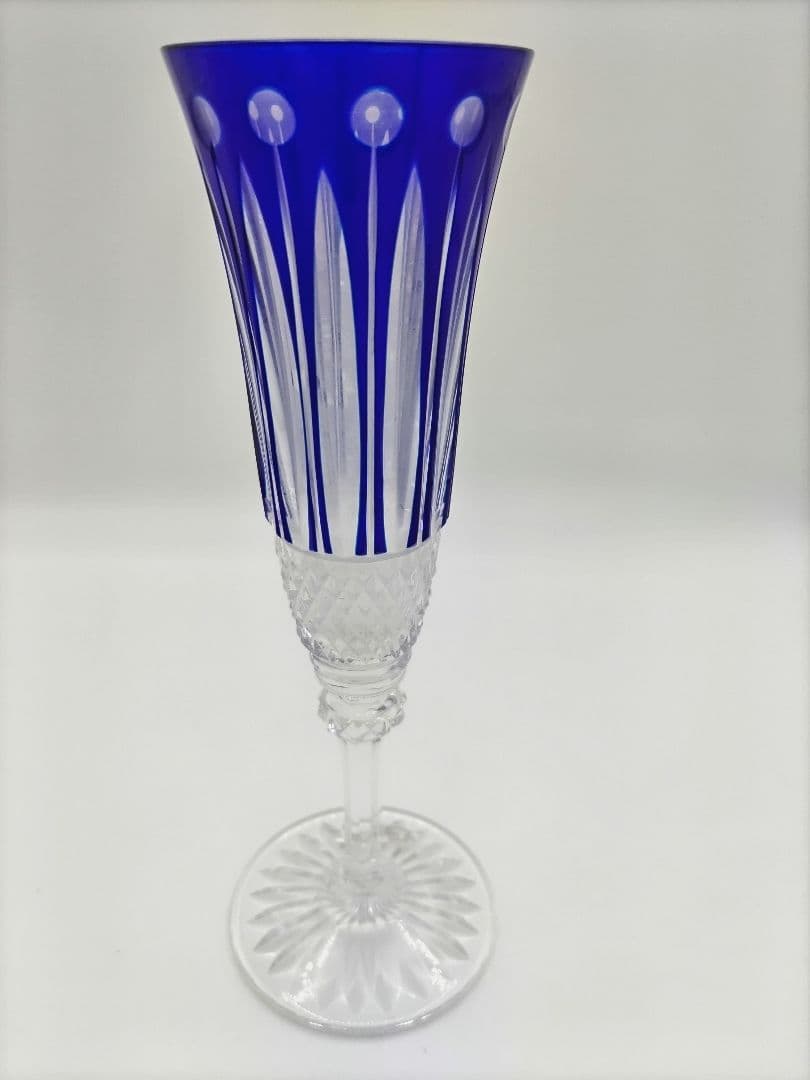 仏　saint-louis/サン•ルイ クリスタル色被せカット シャンパングラス