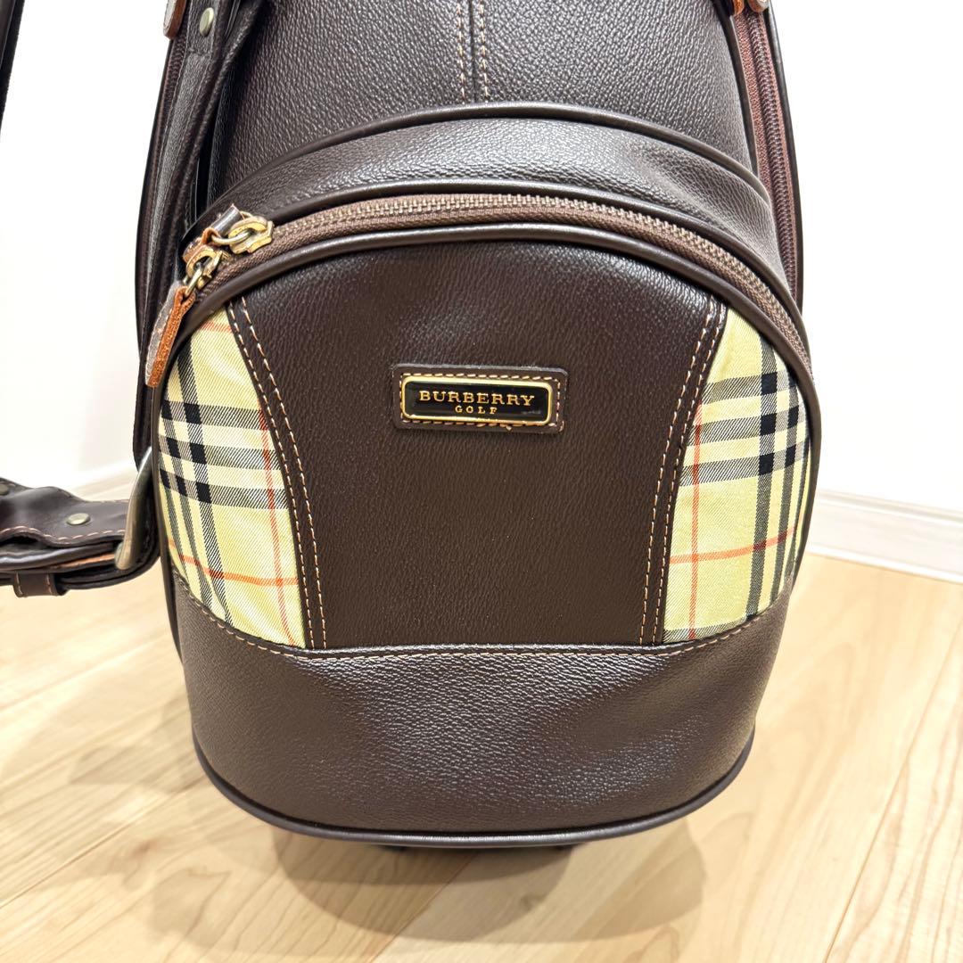 【希少廃盤】 BURBERRY バーバリー ブラウンレザー キャディバッグ