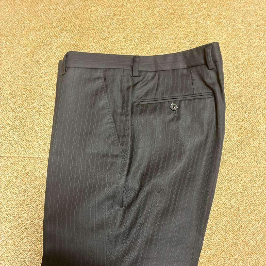 ポールスミスロンドン イタリア生地 ブラックストライプスーツ Lサイズ